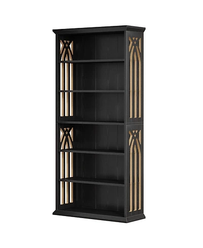 Slickblue 75 Inch Bookshelf with 6 Storage Shelves for Home Office