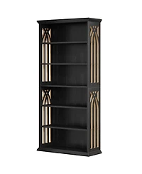 Slickblue 75 Inch Bookshelf with 6 Storage Shelves for Home Office