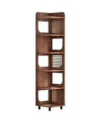 Slickblue 71 Inch Narrow Corner Bookshelf with Display and Storage Rack