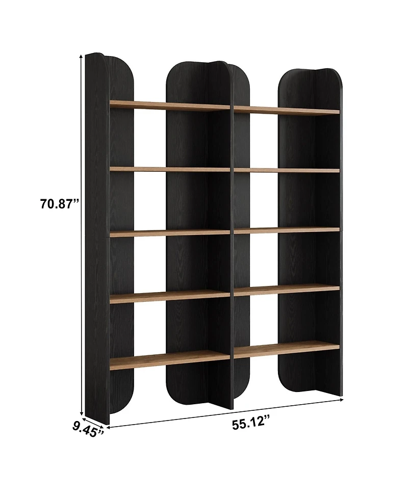 Slickblue 5-Tier Open Shelf Bookcase for Home or Office