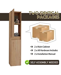 Sillysis Modern Wall Mounted Double Sink Bathroom Vanity Set