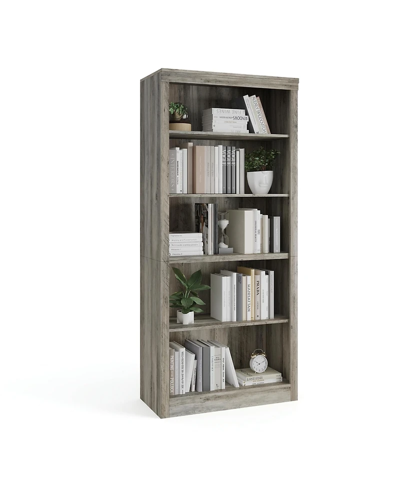 homfan Modern 71 Inch Tall 5-Tier Wooden Bookcase, Open Storage Display Shelf for Bedroom, Living Room, Office, Home Organization and Holiday Decor