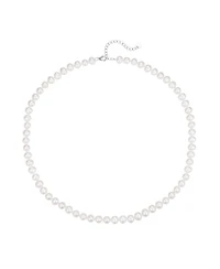 Miss Circle Women Freshwater Pearls Necklace with White Gold Vermeil