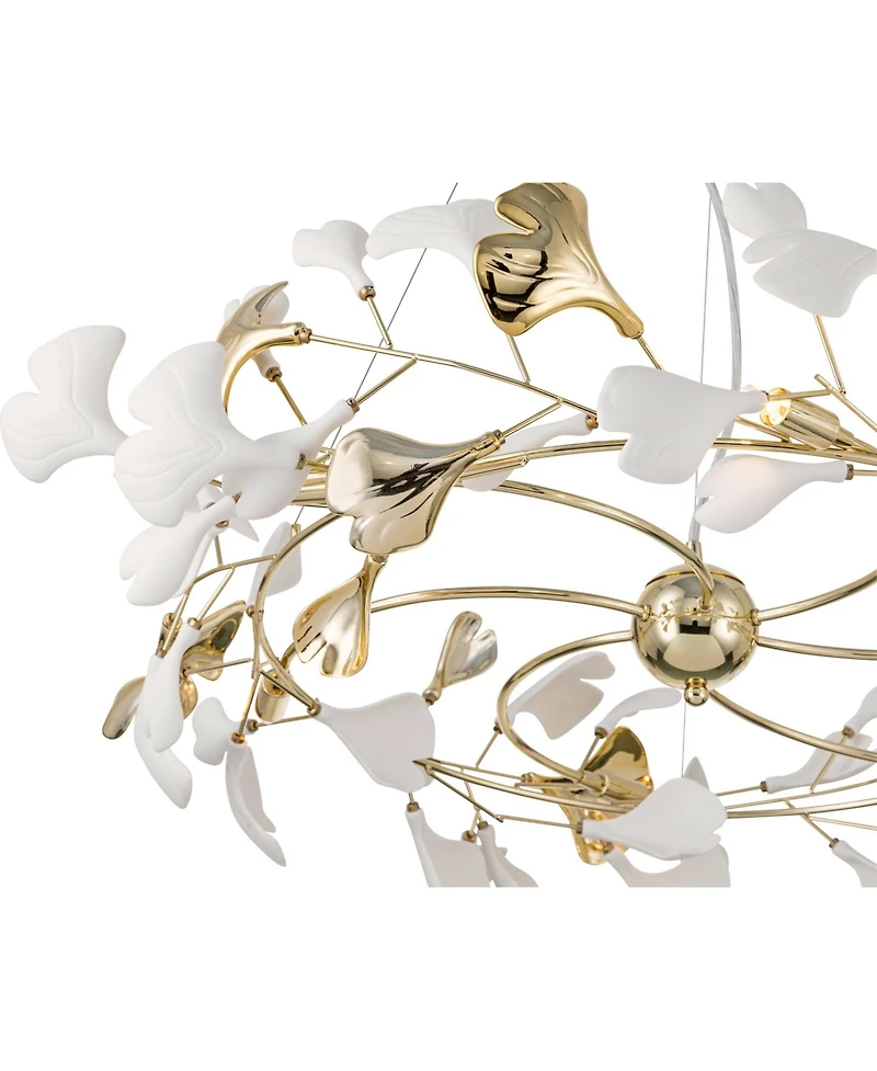 Possini Euro Design Descanso Gold and Ceramic -Light Chandelier