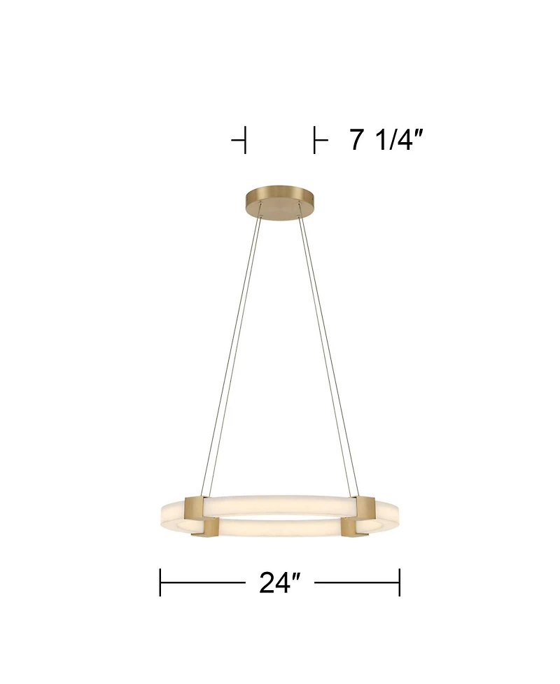 Possini Euro Design Talno Gold and Faux Alabaster Led Ring Chandelier