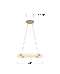 Possini Euro Design Talno Gold and Faux Alabaster Led Ring Chandelier