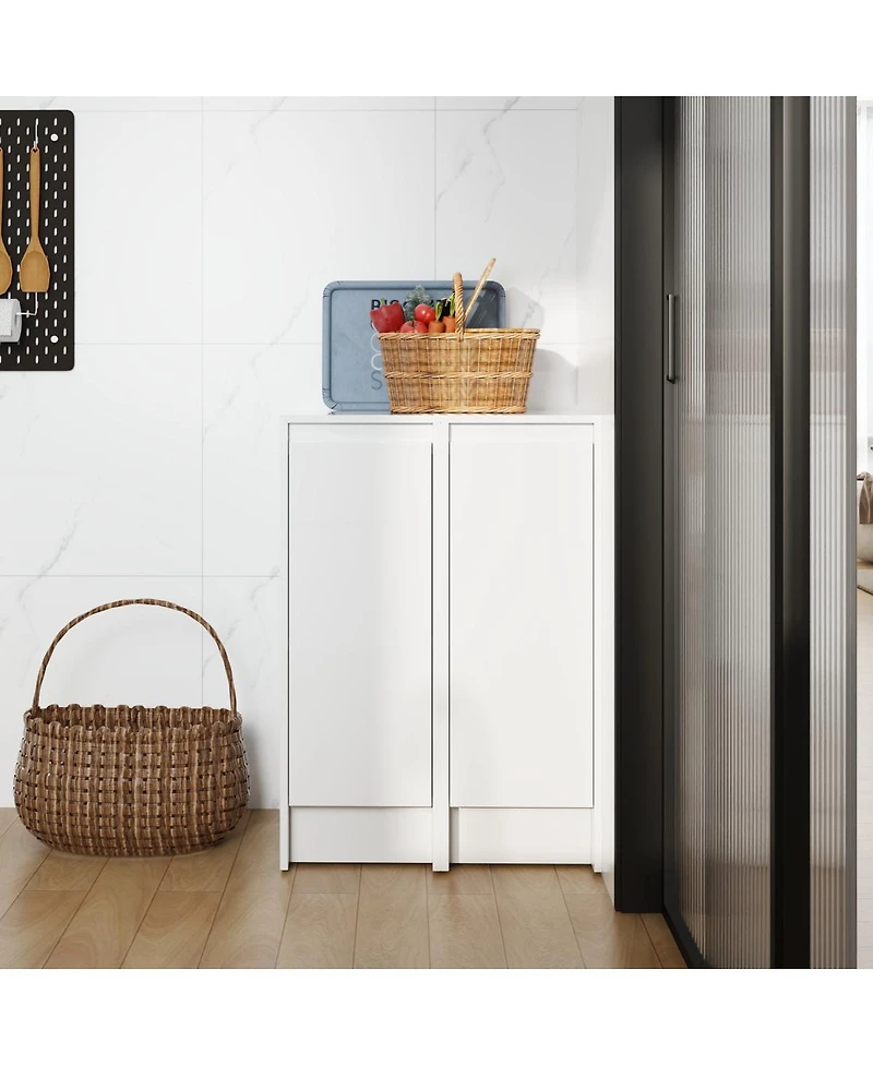 Streamdale Furniture 24 Inch Freestanding Bathroom Storage Cabinet Soft Close Glossy Plywood