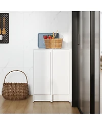 Streamdale Furniture 24 Inch Freestanding Bathroom Storage Cabinet Soft Close Glossy Plywood