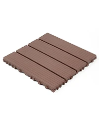 Streamdale Furniture 44-Pack 12x12 Waterproof Interlocking Decking Tiles