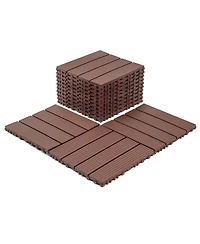 Streamdale Furniture 44-Pack 12x12 Waterproof Interlocking Decking Tiles