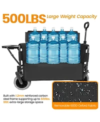Streamdale Furniture 3-in-1 Collapsible Wagon with Folding Tabletop 500lbs Capacity