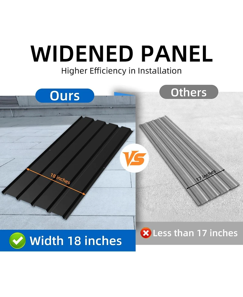 Streamdale Furniture 61inch Galvanized Metal Roof Panels 25 Pieces Heavy Duty Waterproof