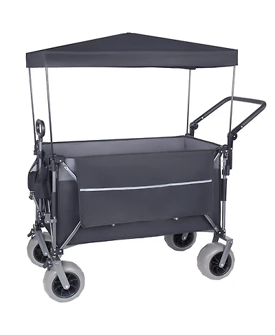 Streamdale Furniture Streamdale Multi-Functional Folding Wagon Cart with Canopy and All-Terrain Tires