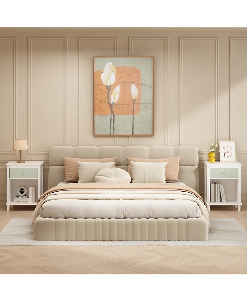 Streamdale Furniture Sage Wooden Nightstand with Drawer and Shelf 26.77''H