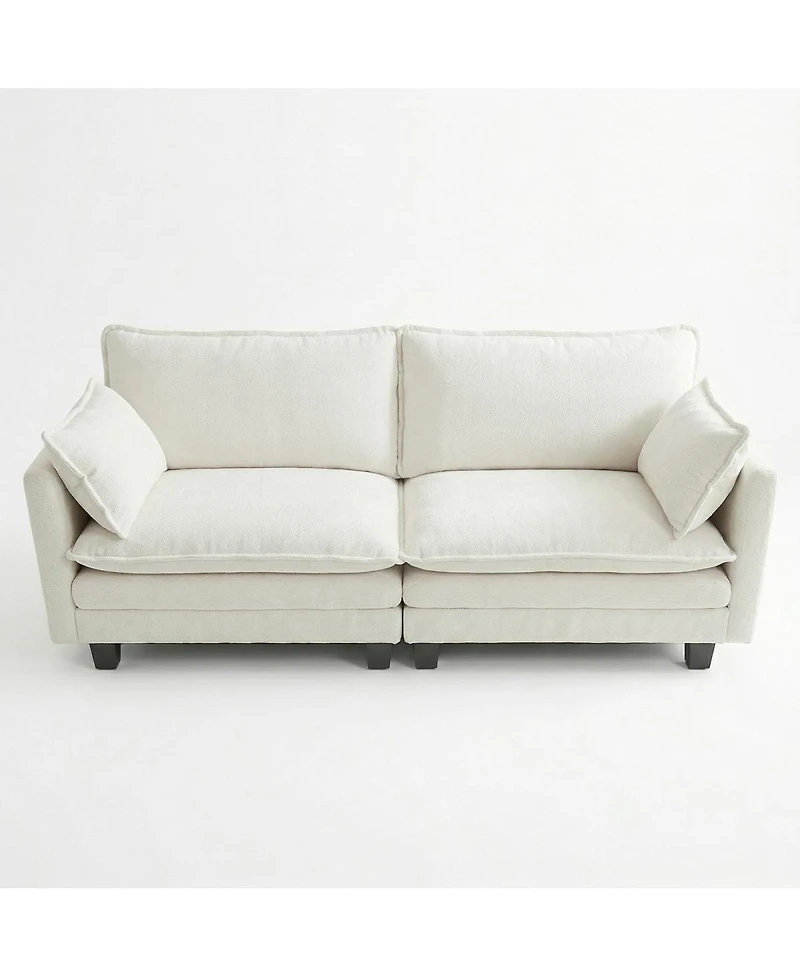 Streamdale Furniture Modern Chenille 2-Seat Loveseat with Usb Ports and Side Pockets