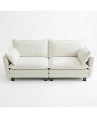Streamdale Furniture Modern Chenille 2-Seat Loveseat with Usb Ports and Side Pockets