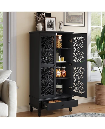 Streamdale Furniture 55 Inch Tall 2-Door Storage Cabinet with Drawer