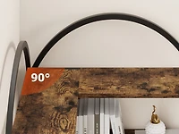 homfan 5-Tier L-Shaped Corner Bookshelf, Industrial Bookcase with Metal Frame, Open Wood and Storage Shelves, Office Display Rack