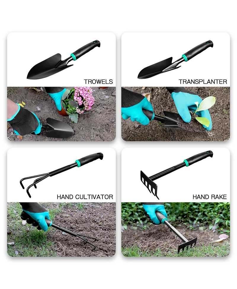Xdovet Garden Tool Set Digging Planting Pruning Storbag Gifts Gardener