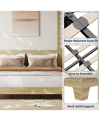 gaomon Platform Bed Frame with Wood And Metal Slats, Underbed Storage, Easy Assembly
