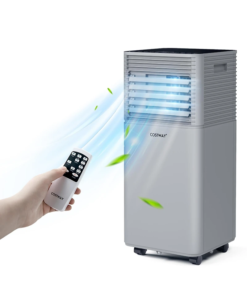 Costway 6000 Btu (10000 Btu Ashrae) Portable Air Conditioner 3-in-1 Air Cooler w/Dehumidifier and Fan Mode