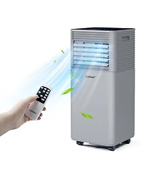 Costway 6000 Btu (10000 Btu Ashrae) Portable Air Conditioner 3-in-1 Air Cooler w/Dehumidifier and Fan Mode