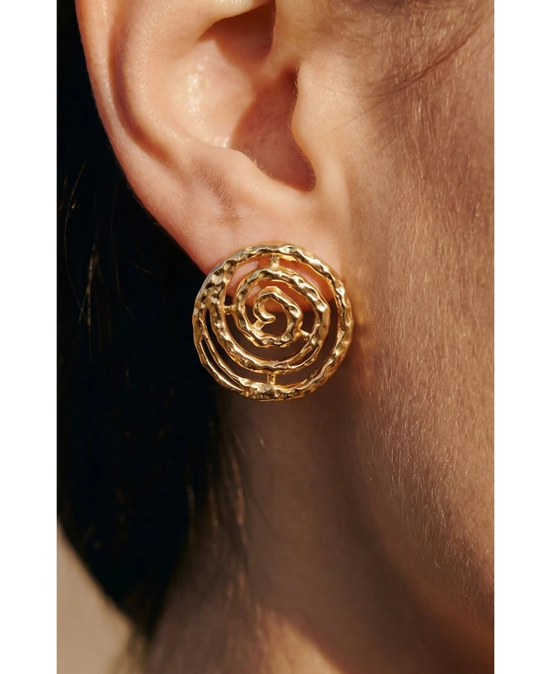 Retro Chic Eternal Spiral Round Earrings