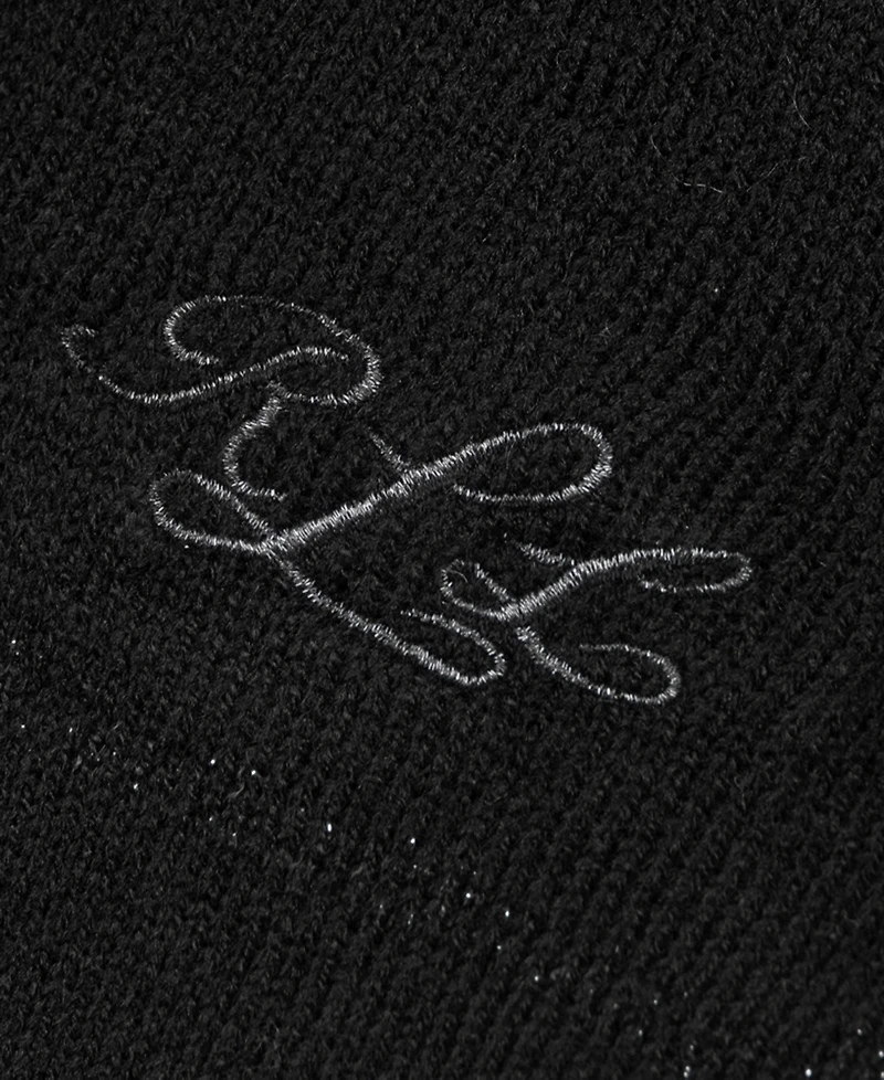 Lauren Ralph Script Logo Shine Border Ruana