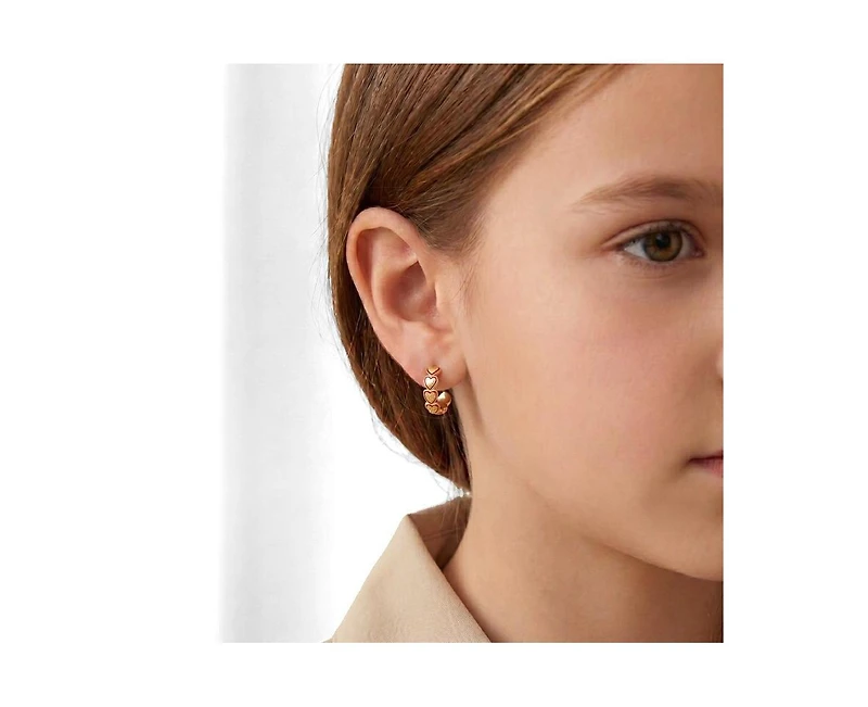 GiGiGirl Dainty 14K Gold Plated Red Outline Enamel Open Hoop Earrings
