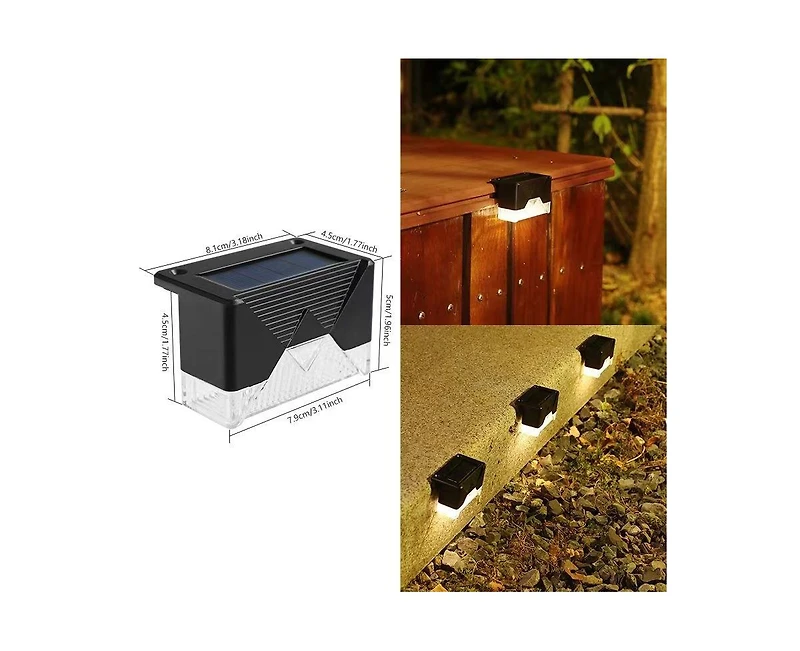 Cowin Solar Deck Lights Outdoor 8 Pack Solar Step Light Waterproof Led Light