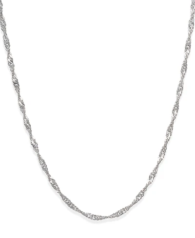 14k White Gold Necklace (1-1/6mm), Adjustable 16-20" Singapore Chain