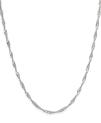 14k White Gold Necklace (1-1/6mm), Adjustable 16-20" Singapore Chain