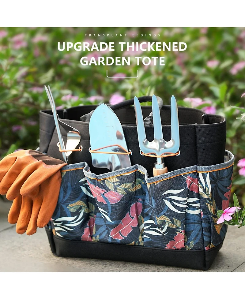 Xdovet Heavy Duty Gardening Tool Set Rust-Resistant Storage Tote
