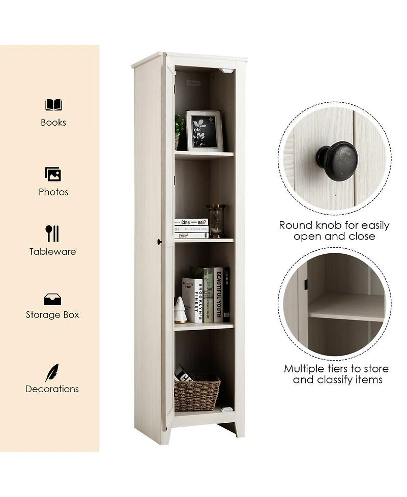 Volenca 72-in Tall Slim Linen Tower with Shelves, 11-lb per Shelf