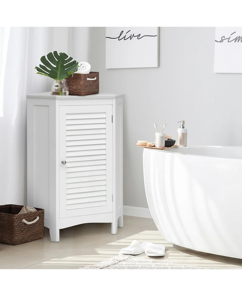 Volenca Corner Bathroom Cabinet with Shutter Door, 25-in W, 40-lb per Shelf