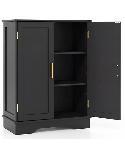 Volenca Bathroom Floor Storage Cabinet with 2 Doors and Adjustable Shelves, 31-in H