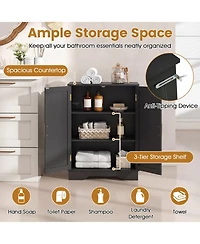 Volenca Bathroom Floor Storage Cabinet with 2 Doors and Adjustable Shelves, 31-in H