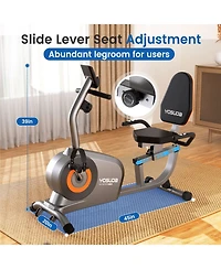 Fed Fitness Recumbent Exercise Bike, 16-Level Magnetic Resistance, Low-Impact Stationary Bike with Adjustable Seat and Backrest