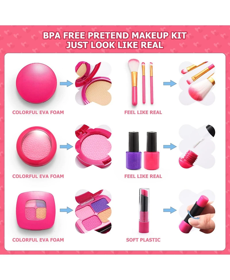 Gunadz Pretend Play Makeup Kit Princess Birthday Gift Toddler Girl