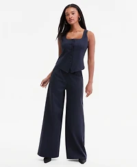 Bar Iii Women's Pinstripe Scoop-Neck Button-Front Vest, Macy's Exclusive