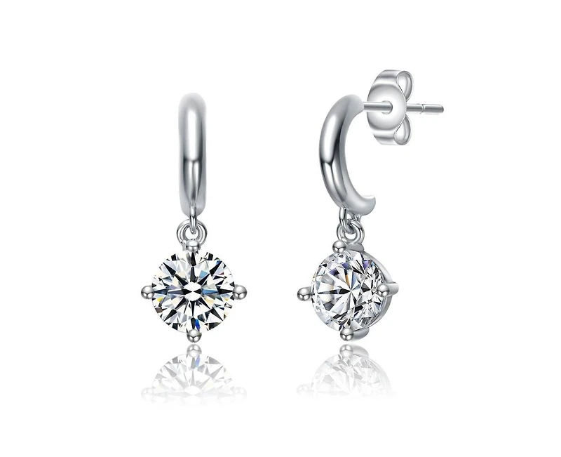 Rachel Glauber Dainty Gold Plated Cubic Zirconia Dangle Earrings