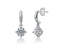 Rachel Glauber Dainty Gold Plated Cubic Zirconia Dangle Earrings