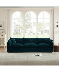 Boyel Living Mid-Century Modern Couch 3-Seater Sofa with 2 Armrest Pillows and 3 Toss Pillows, for Room
