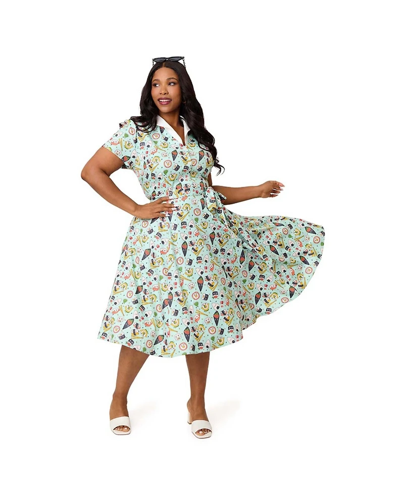 Unique Vintage Plus 1950s Collared Shirt Dress