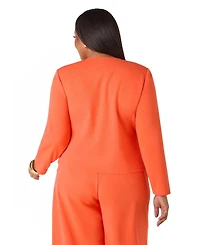 Ashley Stewart Women's Button Detailed Crepe Jacket
