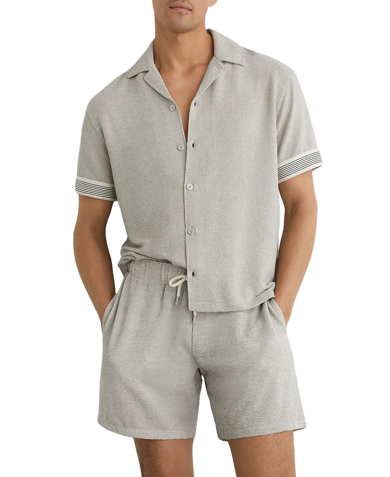 Reiss Men's Dornie Stripe Tape Printed Shirt