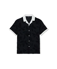 Reiss Men's Zuma Towelling Jacquard Cuban Shirt