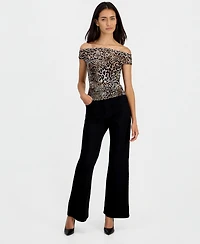 Guess Women's Zuri Leopard-Print Off-the-Shoulder Sleeveless Top