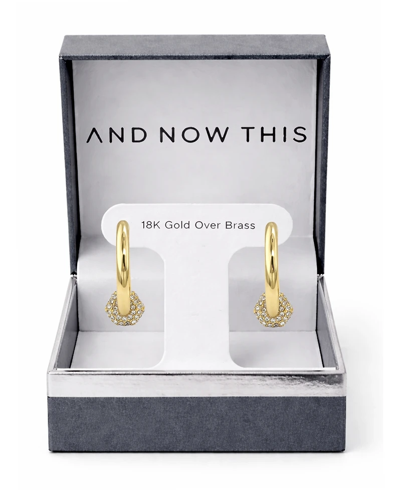 And Now This Crystal Post C Hoop Earrings