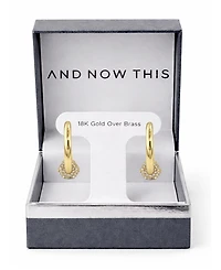 And Now This Crystal Post C Hoop Earrings